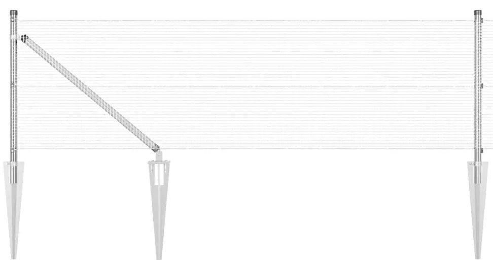 vidaXL Φράκτης με Στυλό Γαλβανισμένο ατσάλι 25 x 0.5 μ