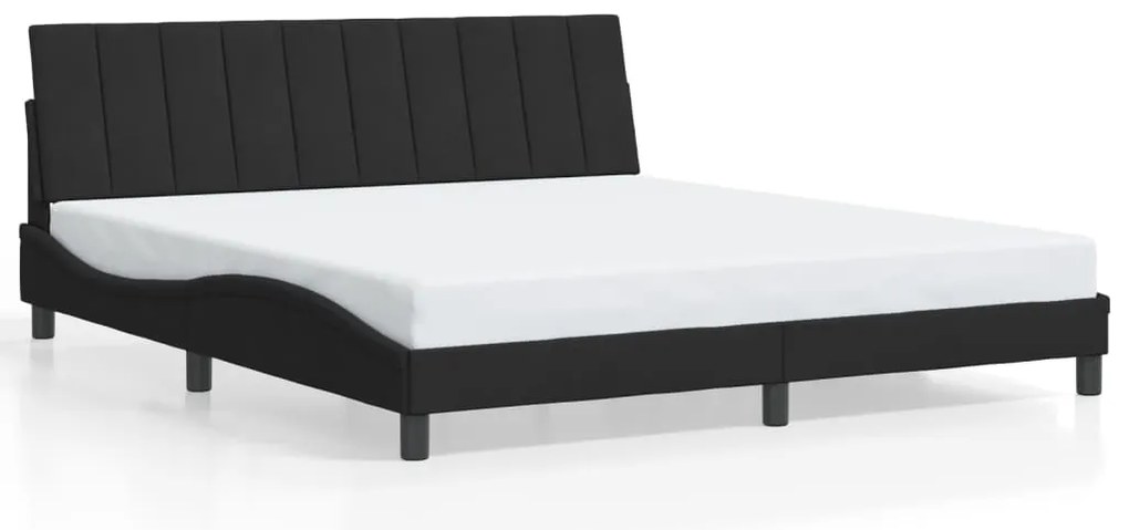 vidaXL Σκελετός Κρεβατιού Χωρίς Στρώμα Hanko Μαύρο 180x200 εκ. Βελούδινο