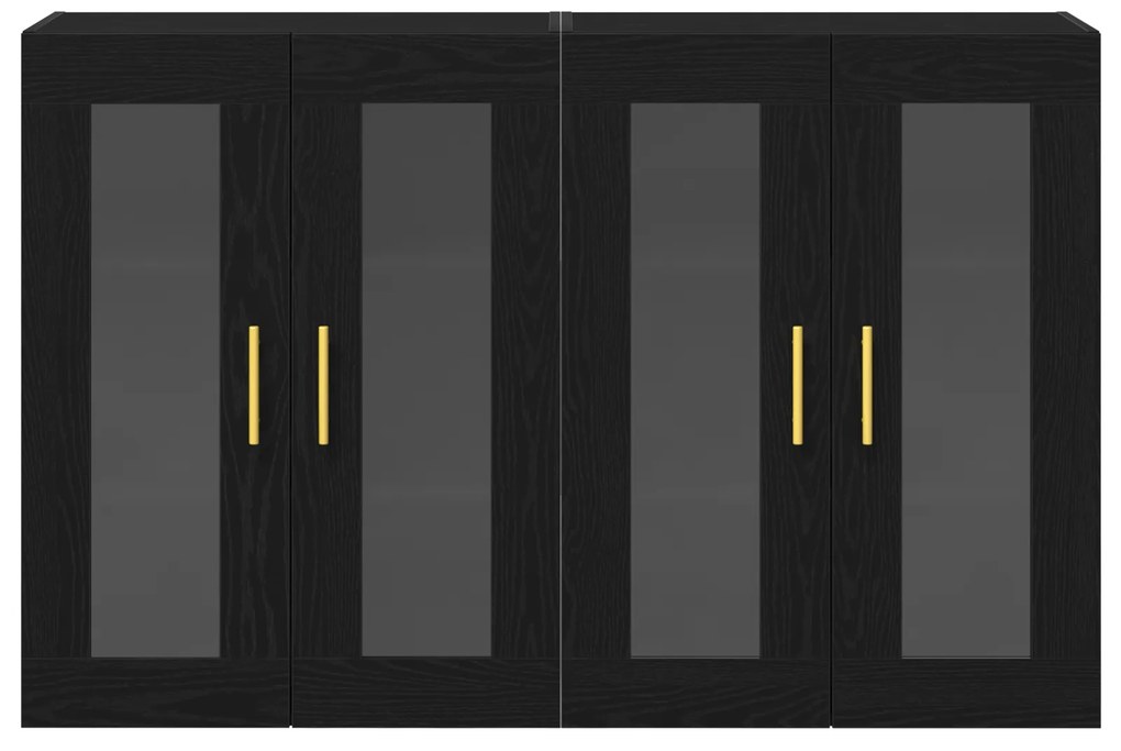 vidaXL Τοποθετημένα Κ Cabinets 2 τεμαχίων Μαύρη Δρυς 69,5 x 34 x 90 εκ Κατασκευασμένο από Ξύλο