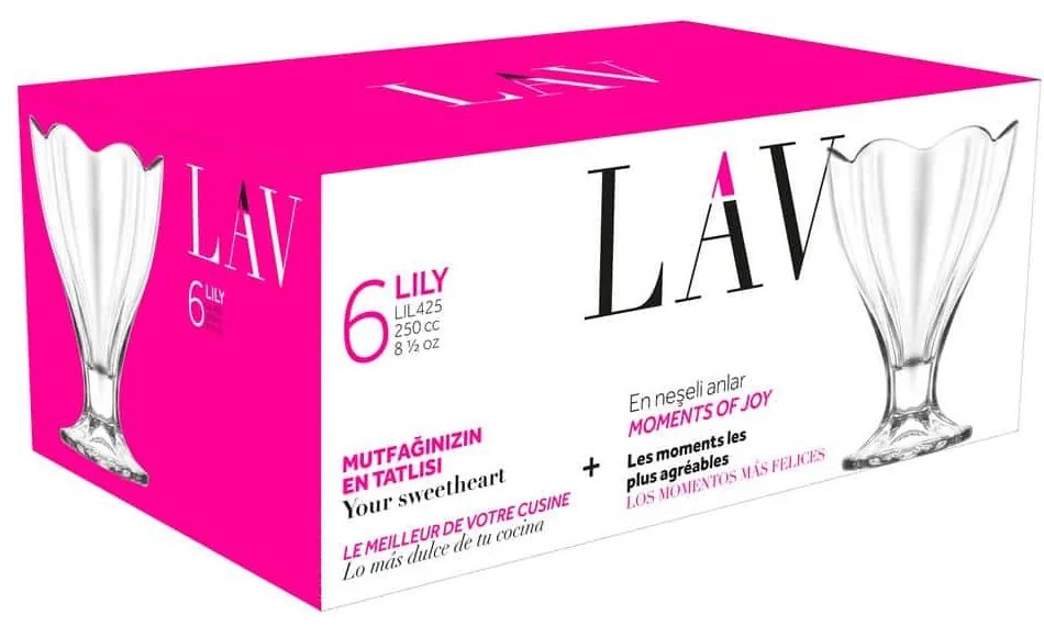 Σετ 6τεμ. Μπωλ Παγωτού LILY 250ml - LAV - 6 ΤΜΧ