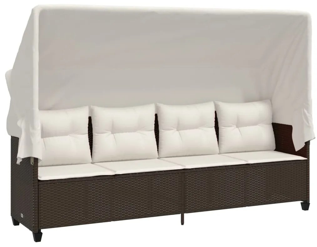 vidaXL Σαλόνι Κήπου Σετ 5 Τεμαχίων Καφέ Συνθετικό Ρατάν με Μαξιλάρια