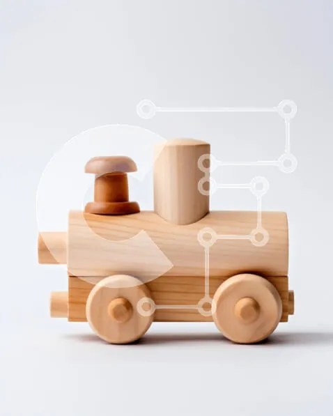 Intra Συλλεκτικό Ξύλινο Παζλ Plywood  4mm - Πολύχρωμο Ξύλινο Παιχνίδι Τρένο για παιδιά Σε Ξύλινο Κουτί - Διαστάσεις: 10x10 cm – 25 κομμάτια