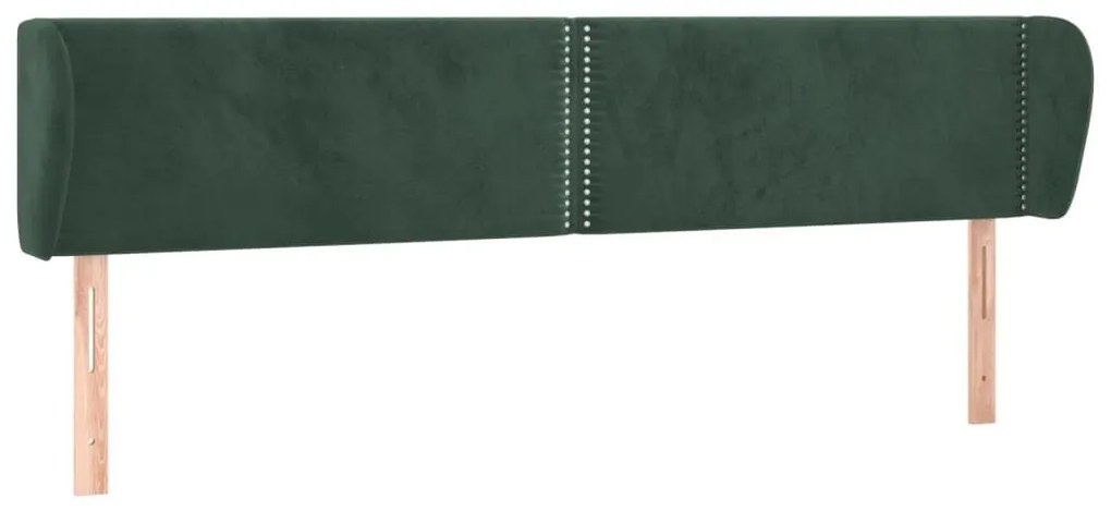 Κεφαλάρι με Πτερύγια Σκούρο Πράσινο 183x23x78/88 εκ. Βελούδινο - Πράσινο