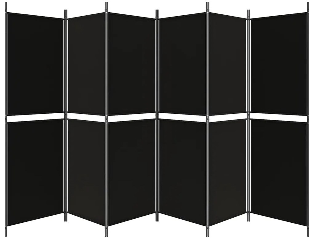vidaXL Διαχωριστικό Δωματίου με 6 Πάνελ Μαύρο 300x180 εκ. από Ύφασμα