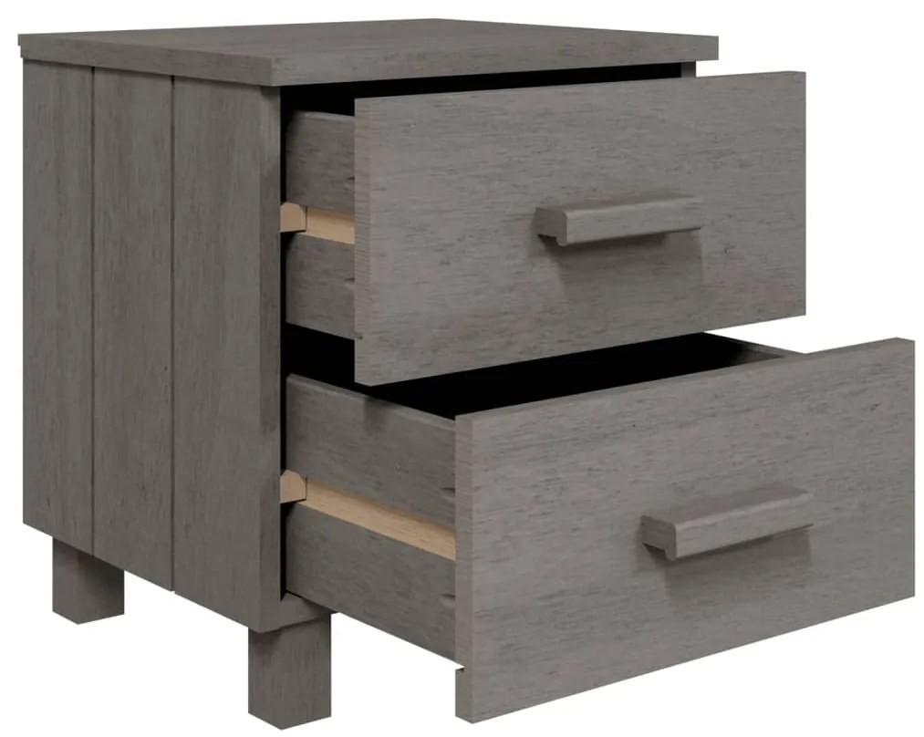 vidaXL Κομοδίνο HAMAR 2 Τεμ. Αν. Γκρι 40x35x44,5εκ. Μασίφ Ξύλο Πεύκου