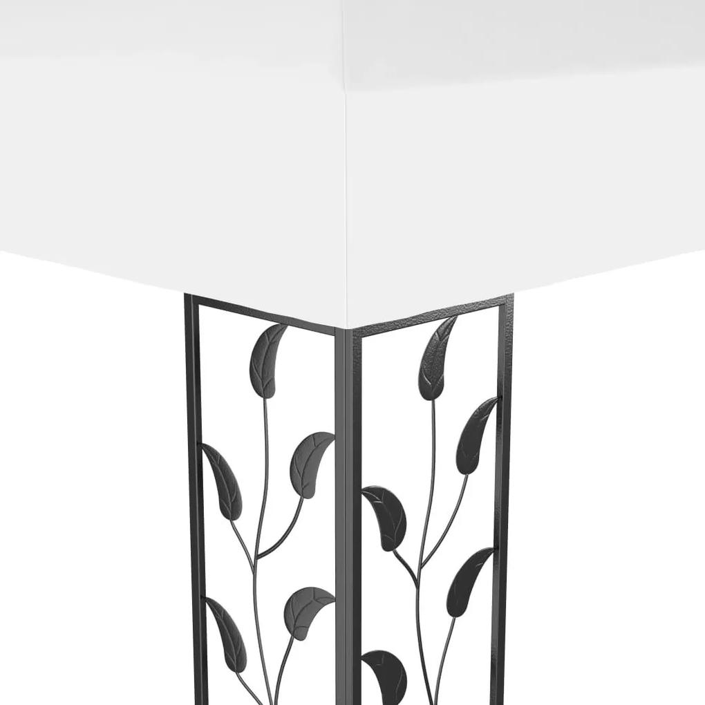 Κιόσκι με Διπλή Οροφή και Φωτάκια LED Λευκό 3 x 4 μ. - Λευκό