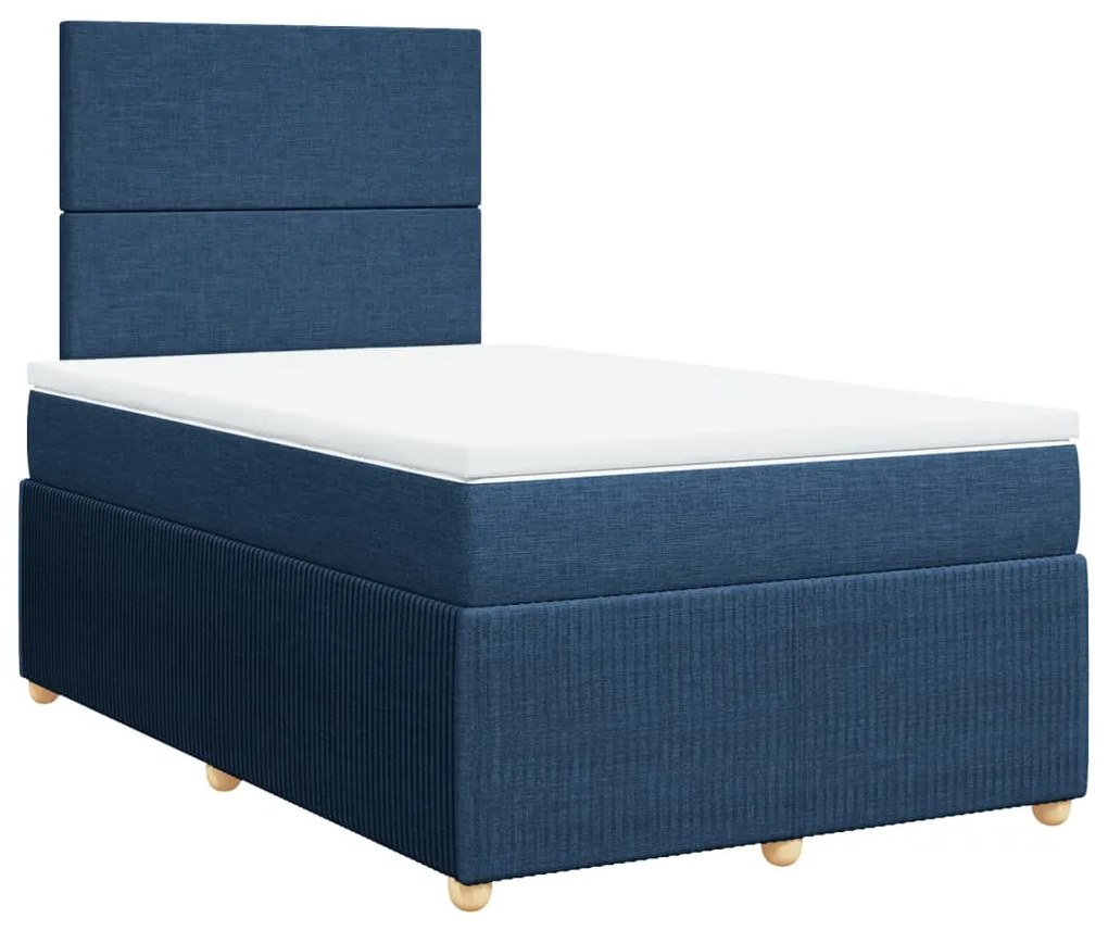 ΚΡΕΒΑΤΙ BOXSPRING ΜΕ ΣΤΡΩΜΑ ΜΠΛΕ 120X200 ΕΚ. ΥΦΑΣΜΑΤΙΝΟ 3294322