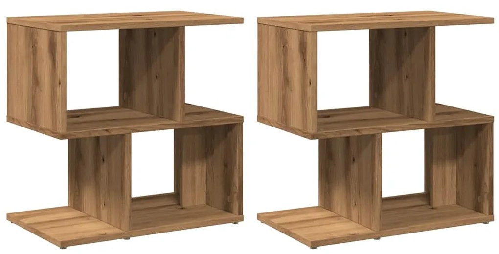 vidaXL Κομοδίνα 2 τεμ Artisan Oak 50x30x51,5 cm Κατασκευασμένο ξύλο