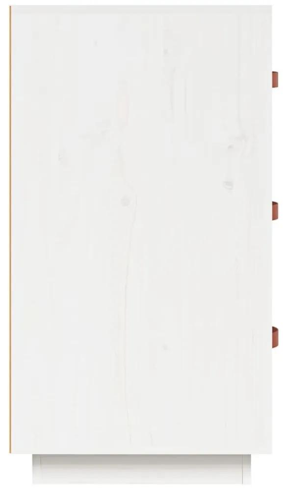 Ντουλάπι Λευκό 80x40x75 εκ. από Μασίφ Ξύλο Πεύκου - Λευκό