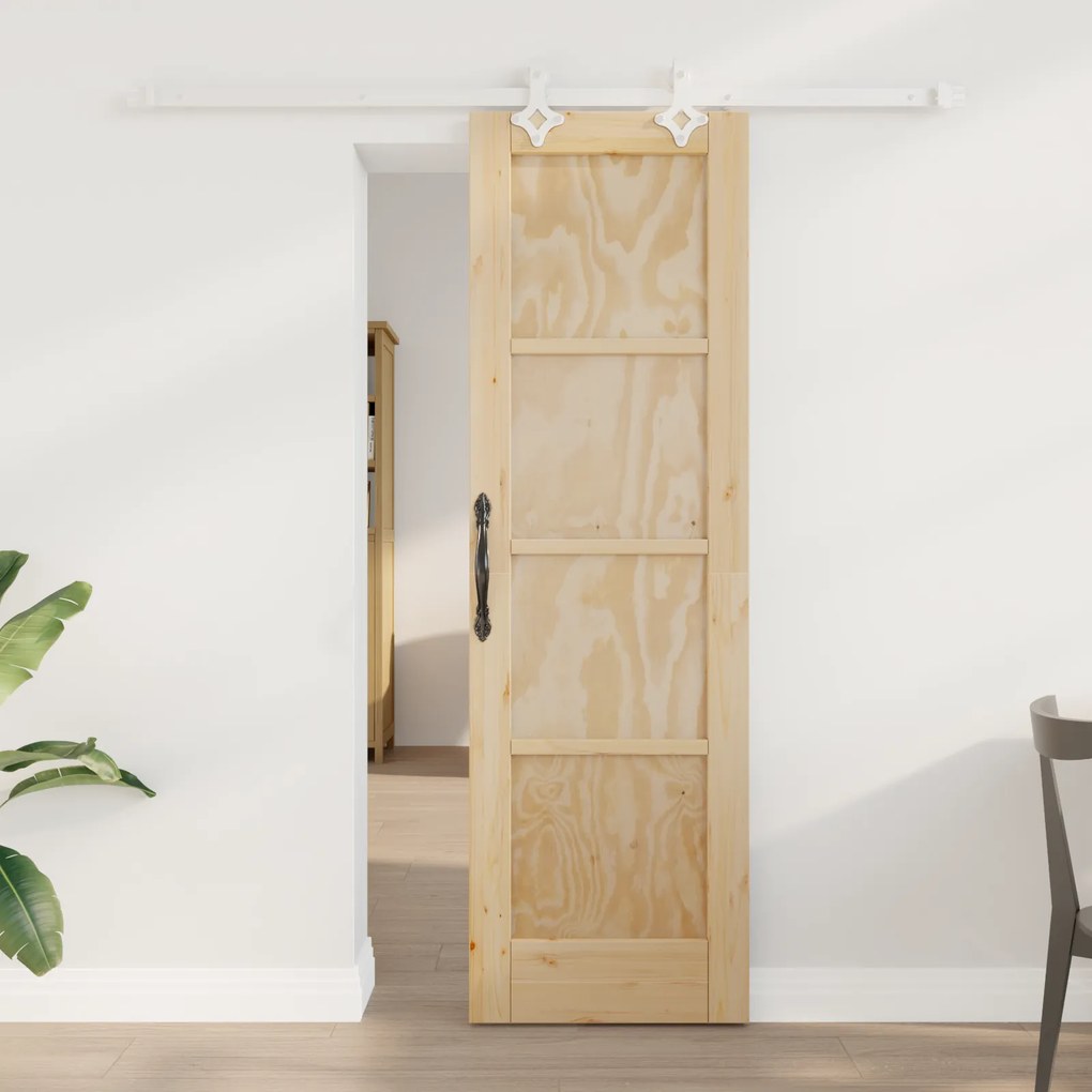 vidaXL Συρόμενη Πόρτα με Υλικά 61x198.5 εκ. Συμπαγές Ξύλο Πεύκου