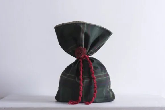 Beauty Home ΤΣΟΥΒΑΛΙ ΚΑΡΩ ΠΡΑΣΙΝΟ ΜΙΣΟ ΛΙΝΑΤΣΑ   34 x 47 cm