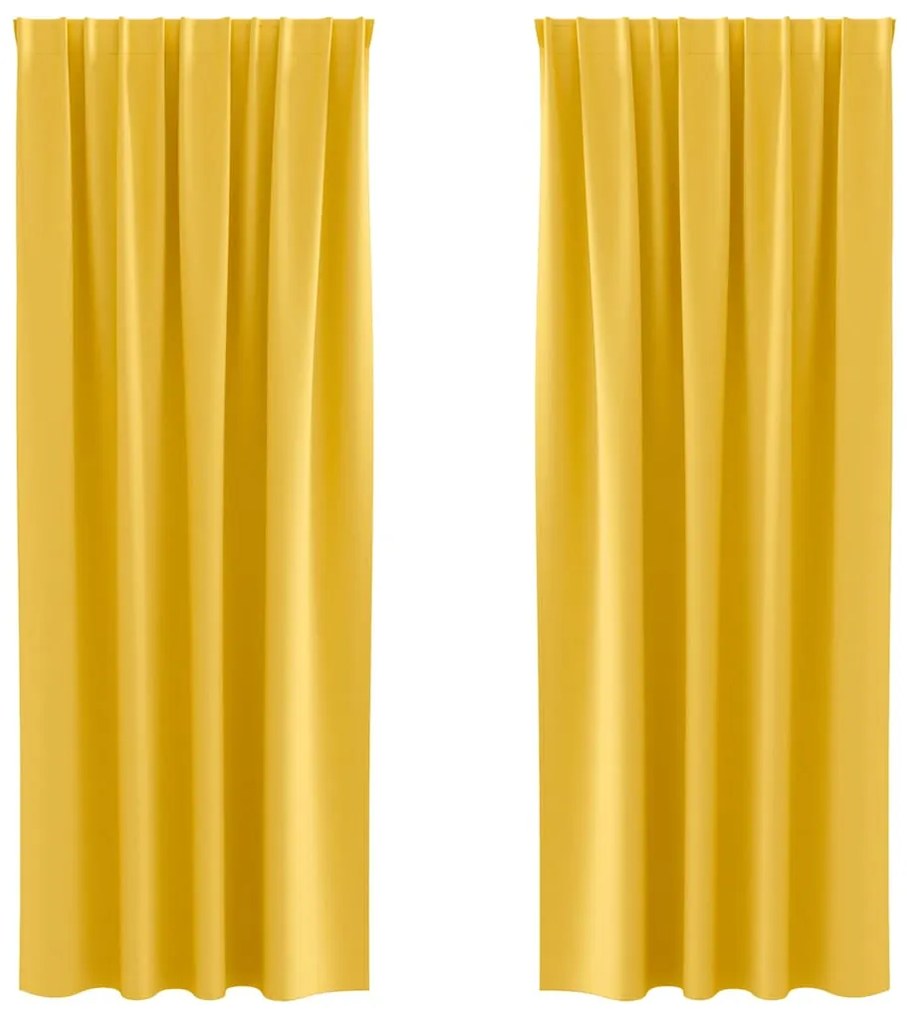 vidaXL Κουρτίνες 2 pcs κίτρινο μουσταρδί 225x140εκ. Πολυεστέρας