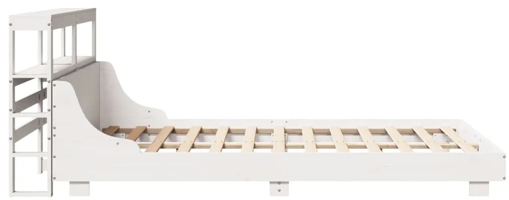 vidaXL Σκελετός Κρεβ. Χωρίς Στρώμα Λευκό 135x190 εκ Μασίφ Πεύκο