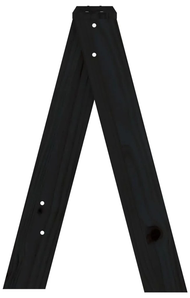 vidaXL Σκαμπό 2 Τεμ. Μαύρα 40x40x60 εκ. από Μασίφ Ξύλο Πεύκου