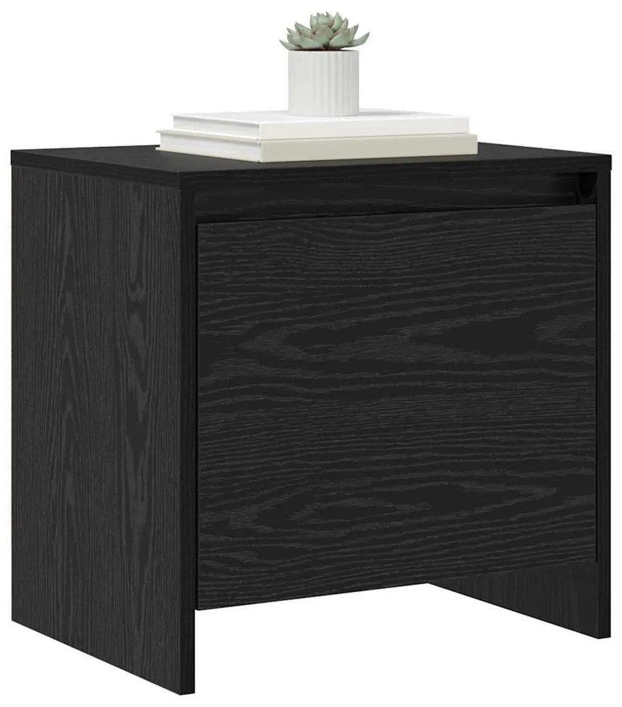vidaXL Κομοδίνο Μαύρη δρυς 45 x 34 x 44.5 εκ Επεξεργασμένο ξύλο