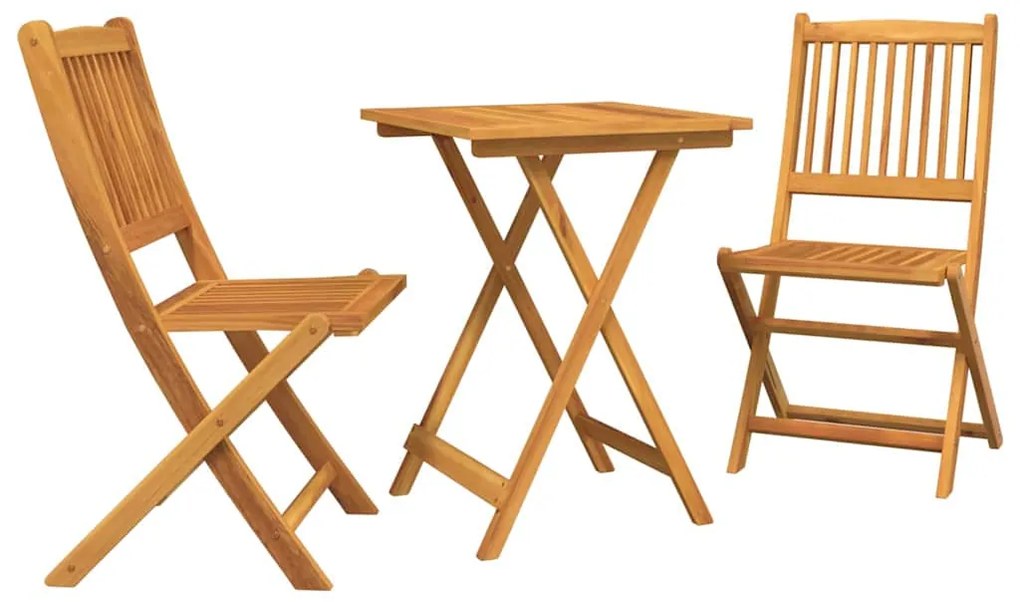 vidaXL Σετ Μπιστρό Κήπου 3 pcs Καφέ Στερεό Ξύλο Ακακίας