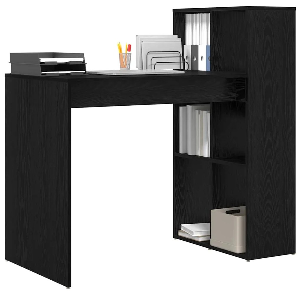 vidaXL Γραφείο Μαύρη δρυς 108 x 55 x 103.5 εκ Επεξεργασμένο ξύλο