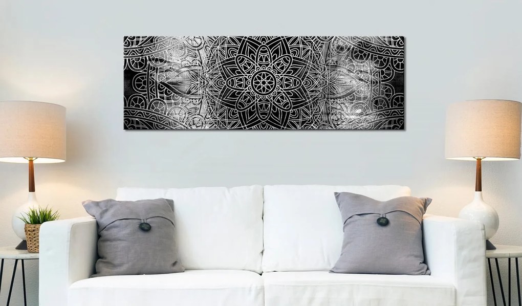 Πίνακας - Mandala: Grey Depths 150x50