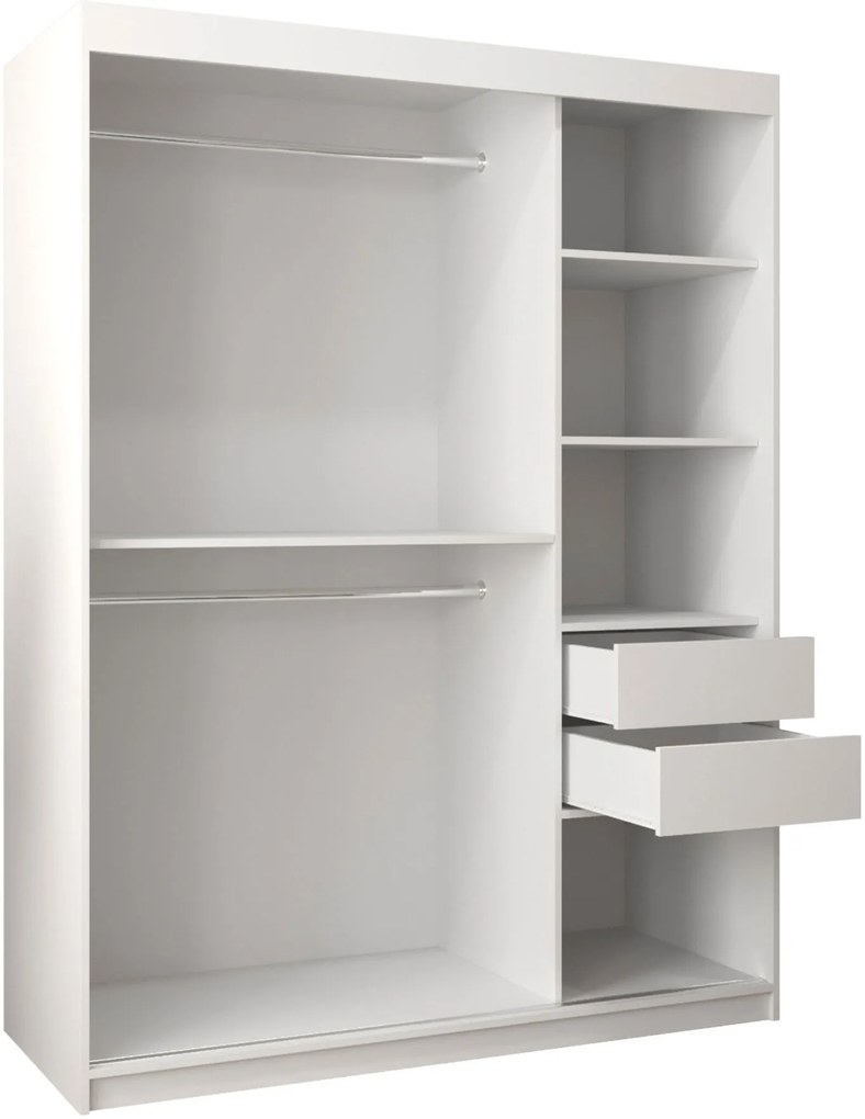 Ντουλάπα Flutes 150 Συρόμενη-Λευκό