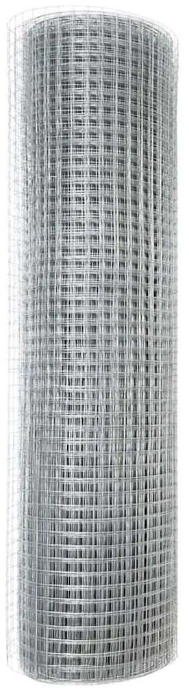 vidaXL Συγκολλητός φράχτης από σύρμα Ασημί 0.5 x 50 μ. Ατσάλι