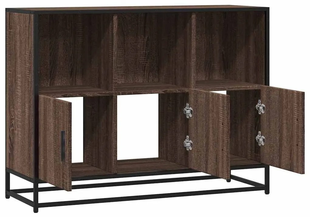 Sideboard καφέ δρυς 100x35x76 cm Κατασκευασμένο ξύλο - Καφέ