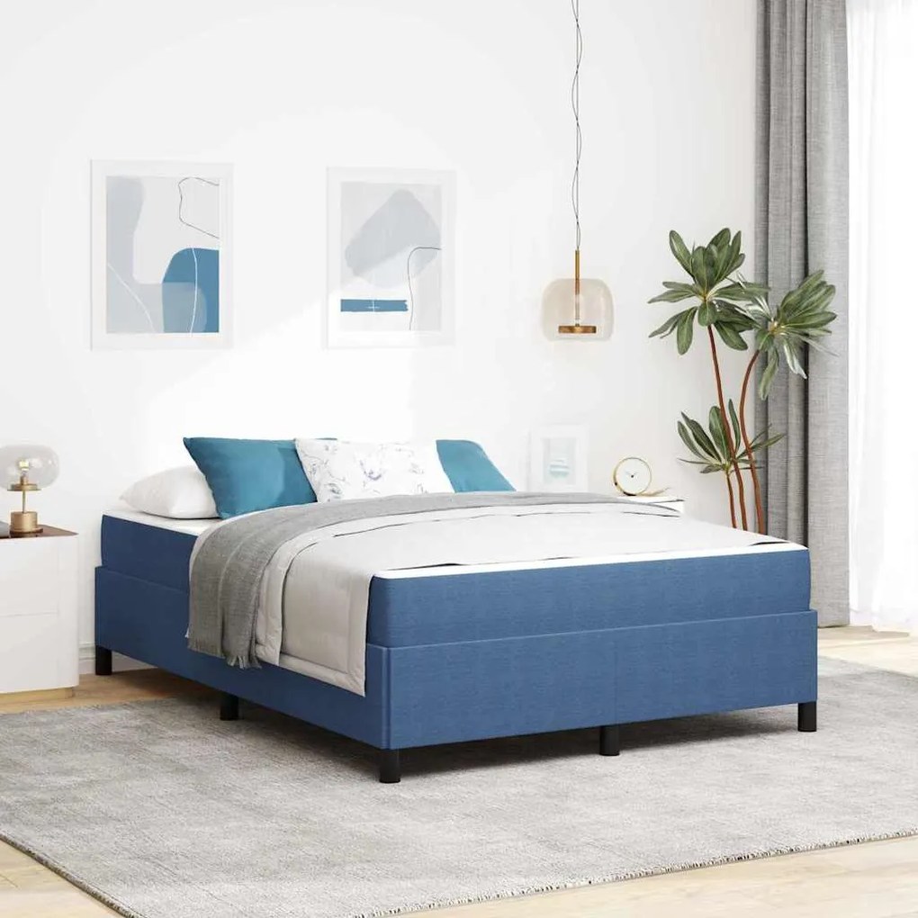 vidaXL Σκελετός Κρεβατιού Άλλο Μπλε 140 x 190 cm Βελούδο