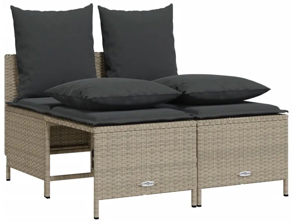 vidaXL Σαλόνι Κήπου Σετ 5 Τεμαχίων Γκρι Συνθετικό Ρατάν με Μαξιλάρια