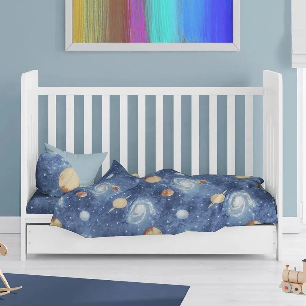 Παπλωματοθήκη Βρεφική Milky Way 185 Blue DimCol 120x160cm 100% Cotton