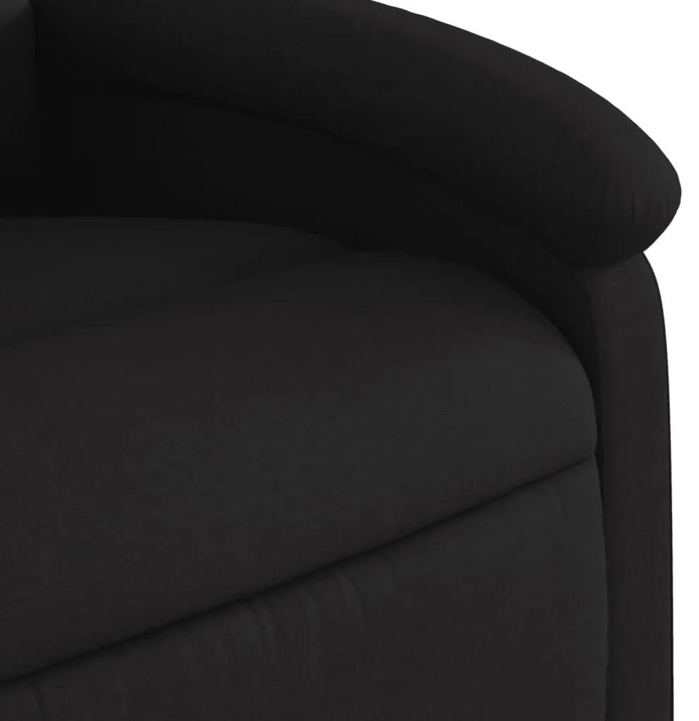 Πολυθρόνα Μασάζ Ηλεκ. Ανακλινόμενη με Ανύψωση Μαύρη Υφασμάτινη - Μαύρο