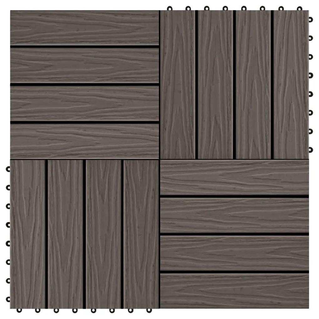 Πλακάκια Deck 11 τεμ. Ανάγλυφα Σκούρο Καφέ 30x30 εκ. 1 μ² WPC