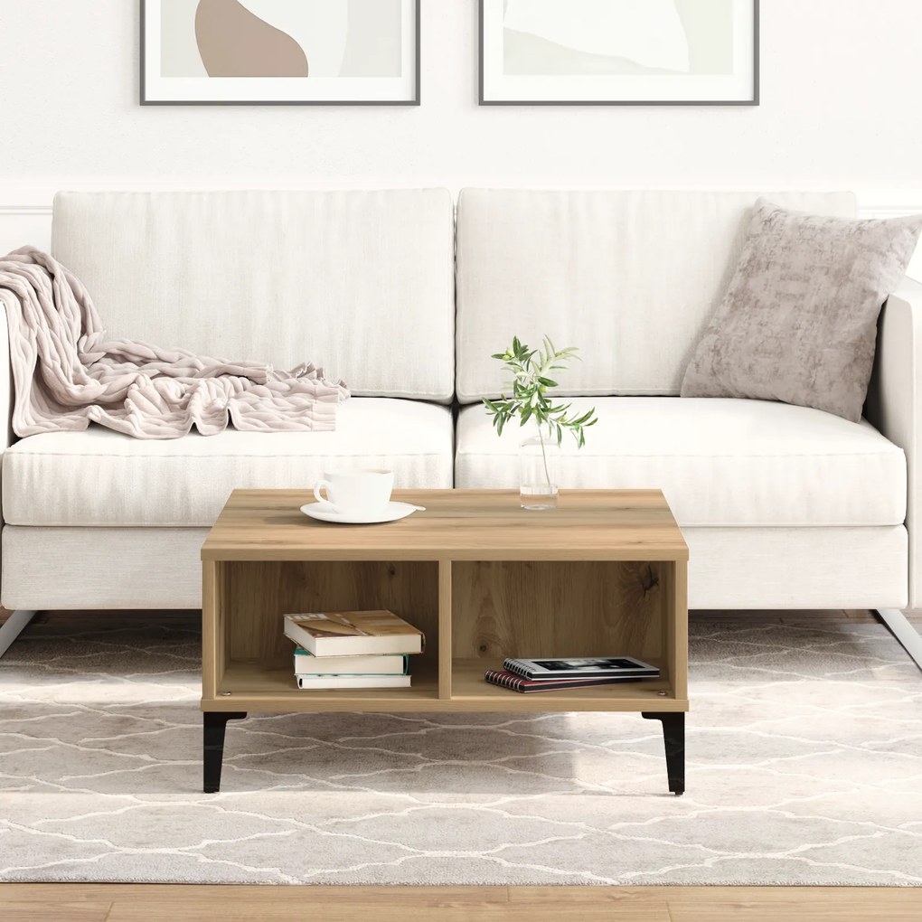vidaXL Τραπέζι Σαλονιού Artisan Oak 60x60x30 εκ Επεξεργασμένο Ξύλο