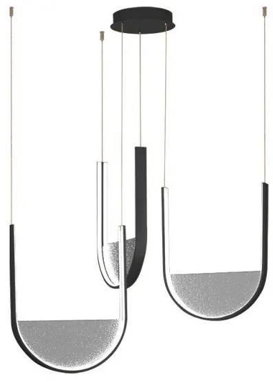 Κρεμαστό Φωτιστικό Οροφής 66cm LED 54W IP20 3000-4000K Zambelis-23168-Μαύρο 23168