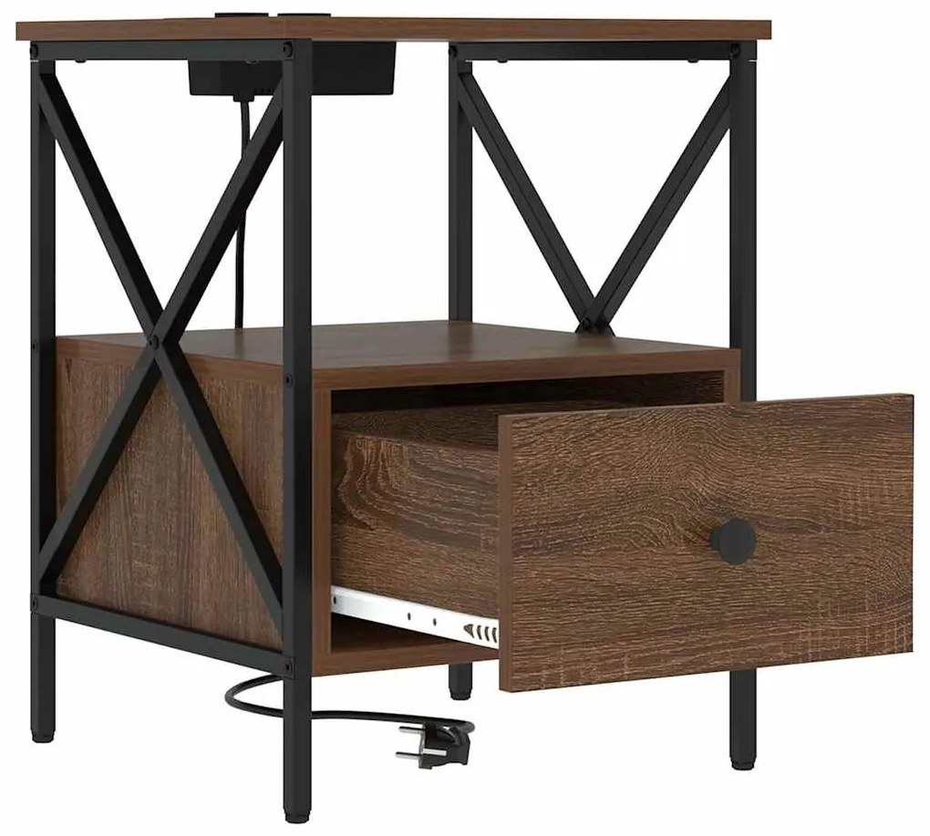 vidaXL Κομοδίνο Καφέ δρυς 41.5 x 40.5 x 55 εκ. Επεξεργασμένο ξύλο