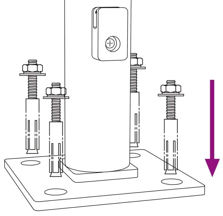 vidaXL Συρματόπλεγμα Περίφραξης Ασημί 0.8 x 10 μ. με Βάσεις Φλάντζα