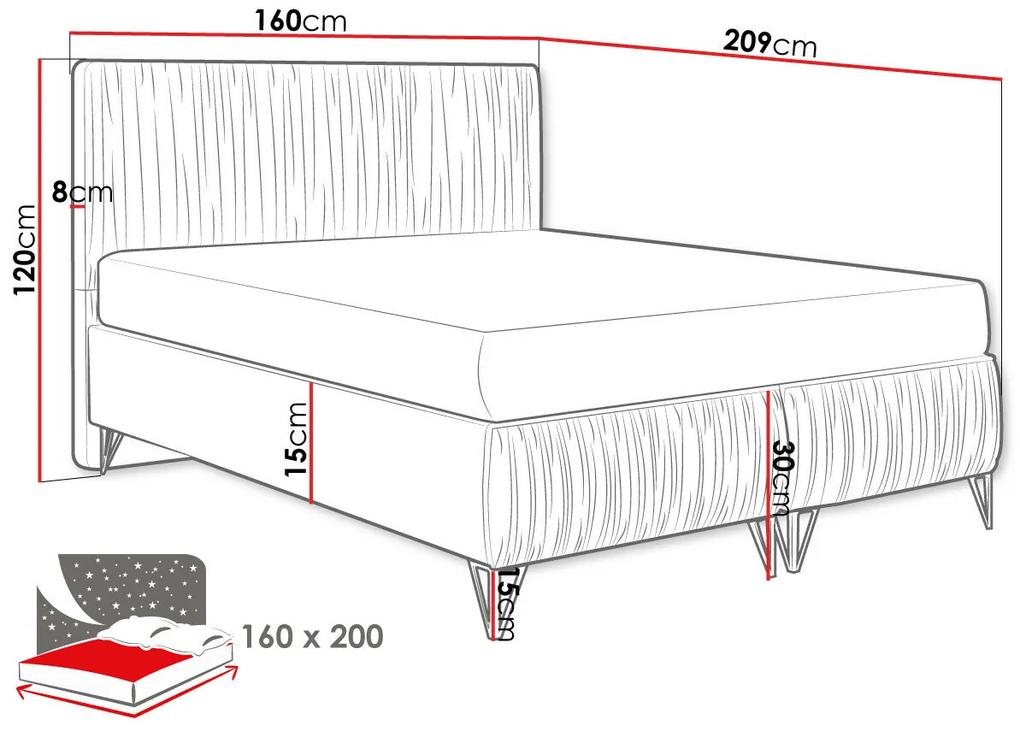 Κρεβάτι Logan 112, Διπλό, Τριανταφυλλί, 160x200, Ταπισερί, Τάβλες για Κρεβάτι, 160x209x120cm, 152 kg, Στρώμα: Ναι | Epipla1.gr