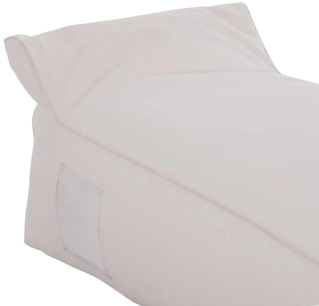 Πουφ Wadeline ξαπλώστρα με Textiline λευκό 190x80x40-60Υ εκ. 190x80x60 εκ.