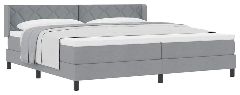 vidaXL Κρεβάτι box spring με στρώμα Ανοιχτό γκρι 200 x 200 cm