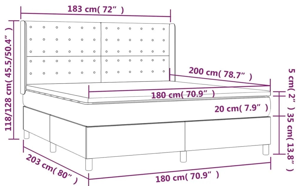 ΚΡΕΒΑΤΙ BOXSPRING ΜΕ ΣΤΡΩΜΑ ΚΑΠΟΥΤΣΙΝΟ 180X200 ΕΚ. ΣΥΝΘ. ΔΕΡΜΑ 3132518