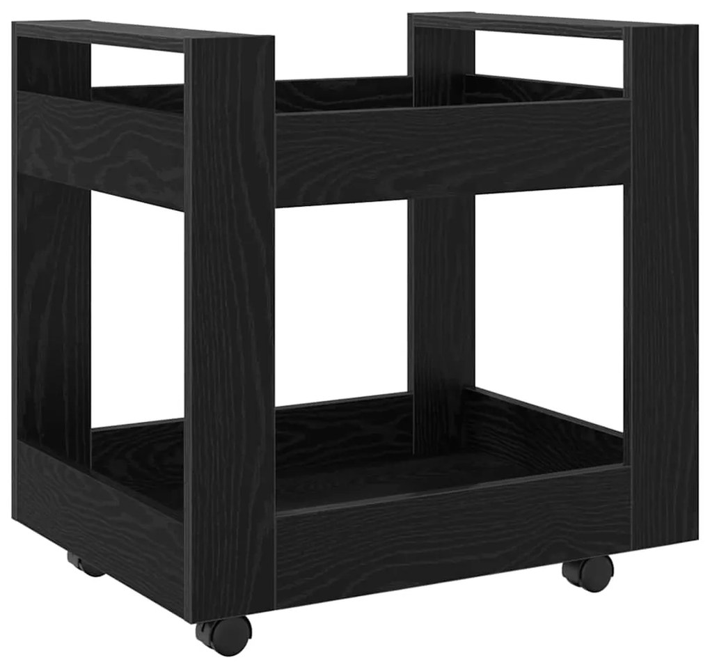 vidaXL Τροχήλατο Γραφείο Μαύρη Οξυά 60 x 45 x 60 εκ Επεξεργασμένο ξύλο