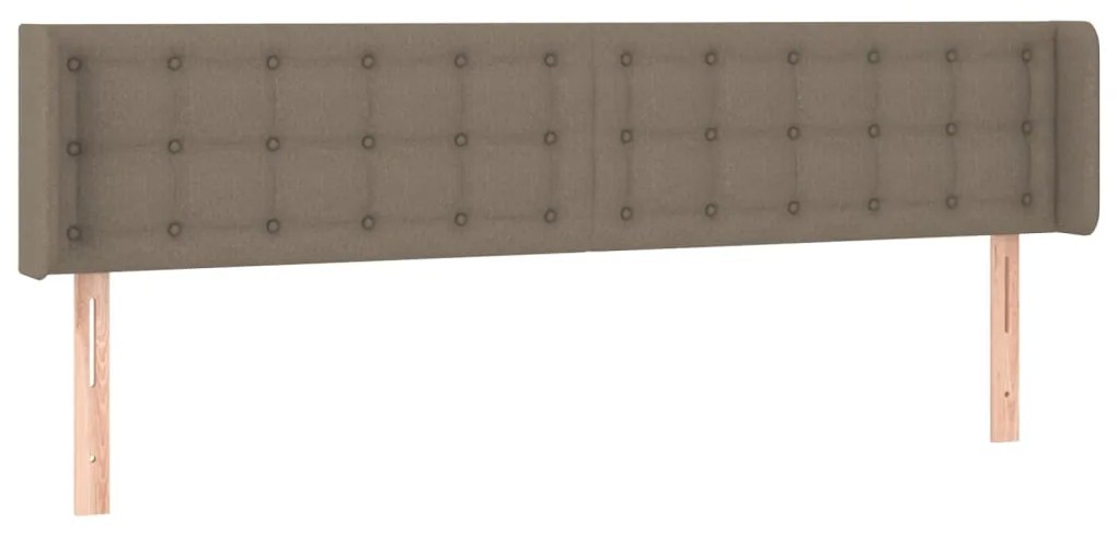 vidaXL Κεφαλάρι Κρεβατιού LED Taupe 163x16x78/88 εκ. Υφασμάτινο