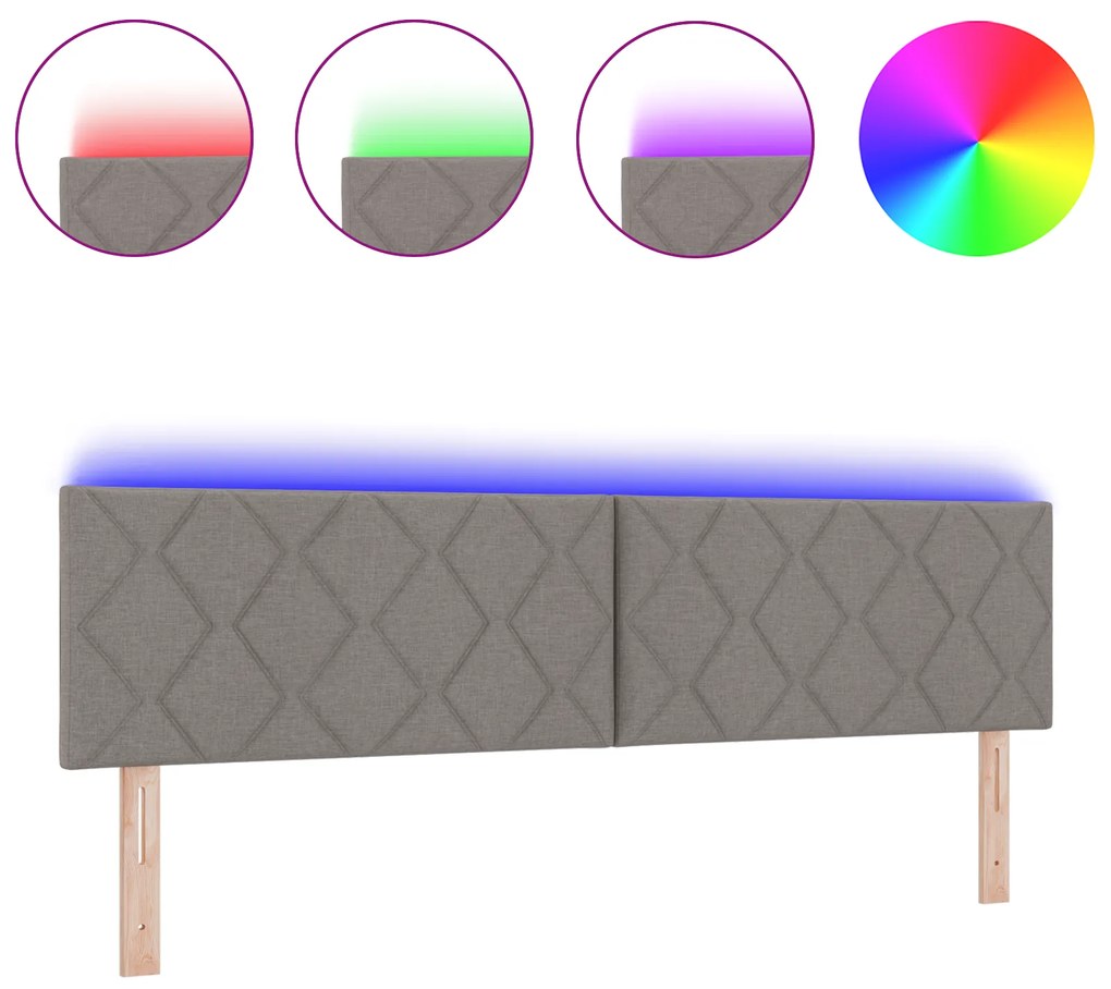 vidaXL LED Κεφαλάρι με Σχέδιο Διαμαντιών Ταπέ 180 εκ. Υφάσματος