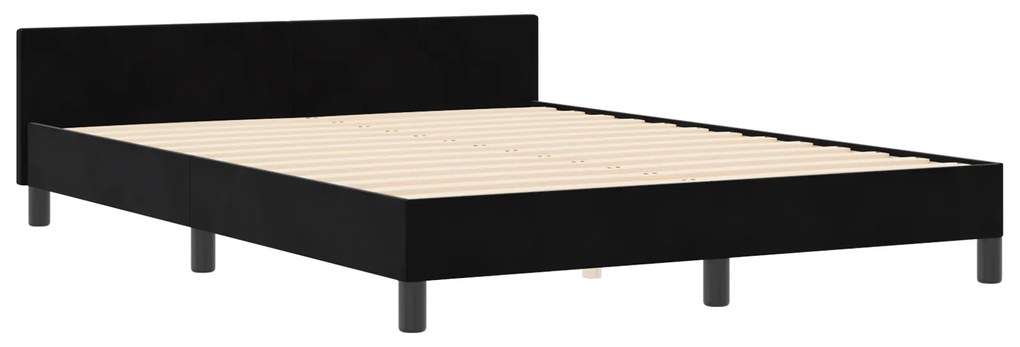 vidaXL Κρεβάτι Μαύρο 160x200 εκ Βελούδο