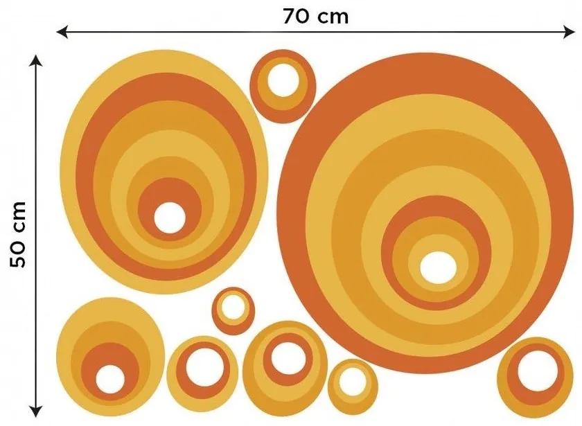 Διακοσμητικά αυτοκόλλητα τοίχου πορτοκαλί κύκλοι - 50x70