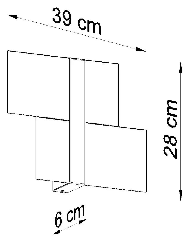 Sollux Φωτιστικό τοίχου Massimo 2,χάλυβας, γυαλί,2xG9/40w