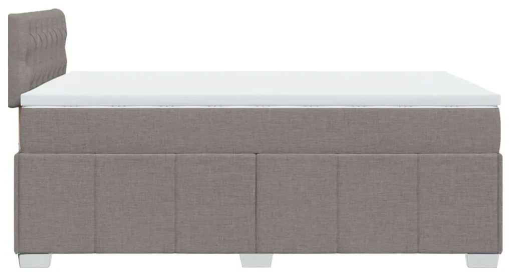 Κρεβάτι Boxspring με Στρώμα Taupe 120x190 εκ. Υφασμάτινο - Μπεζ-Γκρι