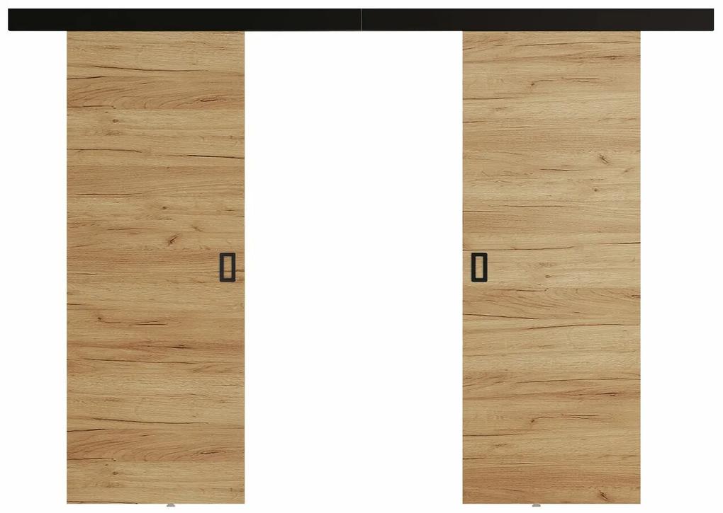 Συρόμενες πόρτες Dover 200, 46 kg, Craft δρυς, Πλαστικοποιημένη μοριοσανίδα, Ανοιχτό καφέ, Αλουμίνιο | Epipla1.gr