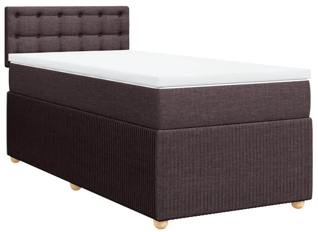 ΚΡΕΒΑΤΙ BOXSPRING ΜΕ ΣΤΡΩΜΑ ΣΚΟΥΡΟ ΚΑΦΕ 90X190 ΕΚ. ΥΦΑΣΜΑΤΙΝΟ 3287328