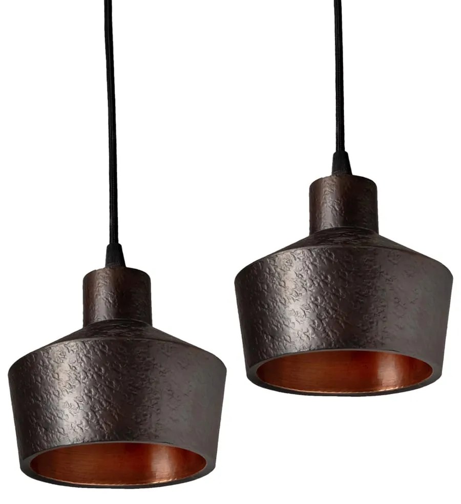 Ceiling Light S Line Ø13cm Κρεμαστό Lustre Σφυρήλατο Στρογγυλό Μαύρο SS133-0071