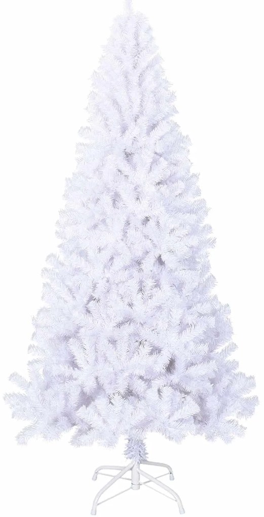 vidaXL Τεχνητό Χριστουγεννιάτικο Δέντρο Λευκό 180 cm PVC και Ατσάλι