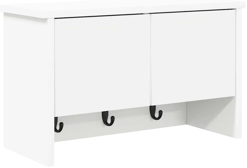 vidaXL Τοίχου Κρεμάστρα Λευκό 50 x 20 x 30 εκ. Επεξεργασμένο ξύλο